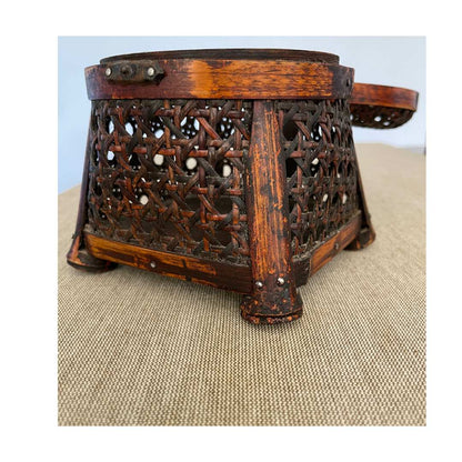 Vintage Rattan Trinket Holder