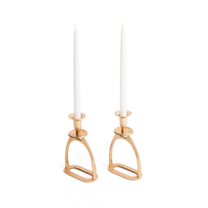 West Palm Gold Stirrup Candle Holders