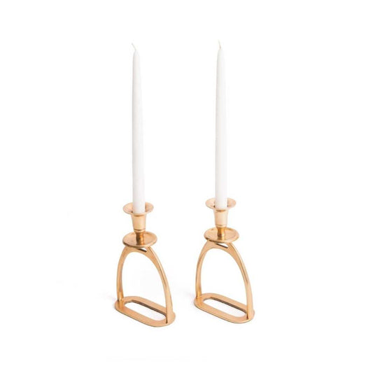 West Palm Gold Stirrup Candle Holders